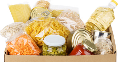 Display of fresh, dry and canned goods